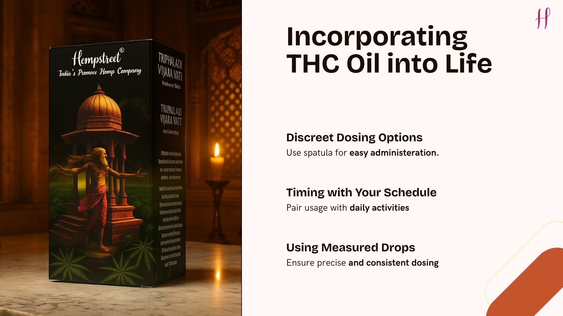 Incorporating THC Oil into Life Hempstreet product box and tips on dosing, timing, and drops.